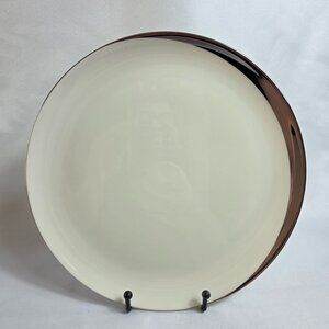 Pickard Crescent Dinner Plate Ivory with Platinum Band on Edge